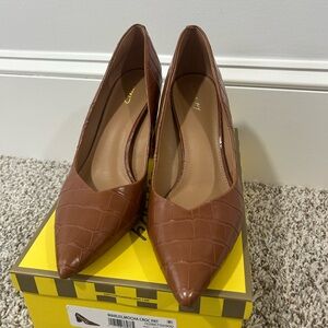 Sam Edelman Circus Brown Croc-Embossed Women's Heels